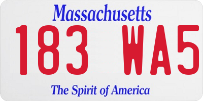 MA license plate 183WA5