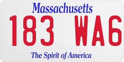 MA license plate 183WA6
