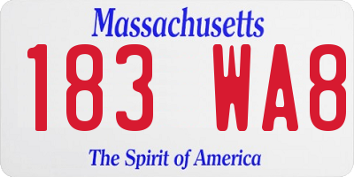 MA license plate 183WA8