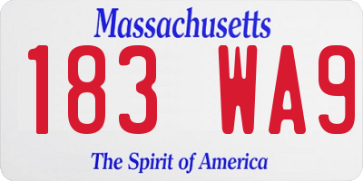 MA license plate 183WA9