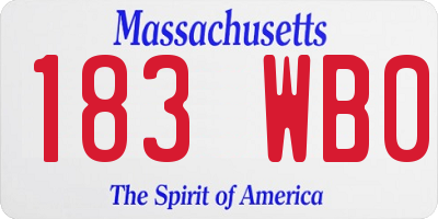 MA license plate 183WB0