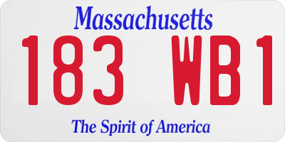 MA license plate 183WB1