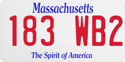 MA license plate 183WB2