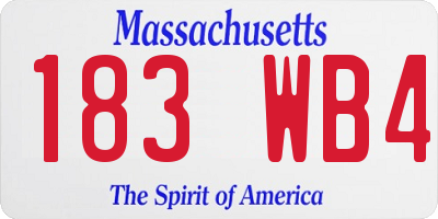 MA license plate 183WB4