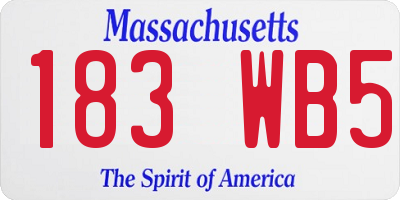 MA license plate 183WB5