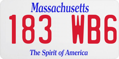 MA license plate 183WB6