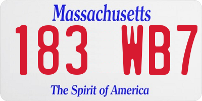 MA license plate 183WB7