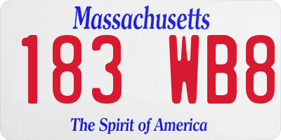 MA license plate 183WB8
