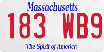 MA license plate 183WB9