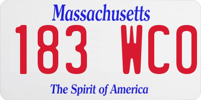 MA license plate 183WC0