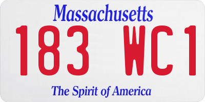 MA license plate 183WC1