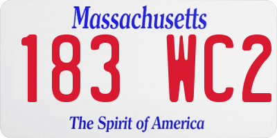 MA license plate 183WC2
