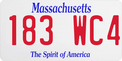 MA license plate 183WC4