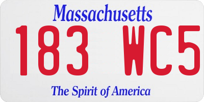 MA license plate 183WC5