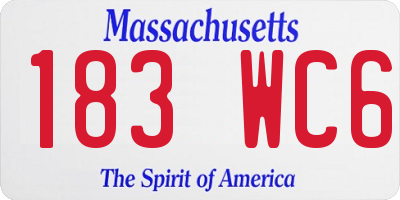 MA license plate 183WC6