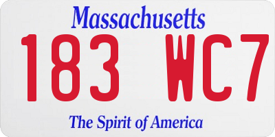 MA license plate 183WC7