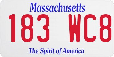 MA license plate 183WC8