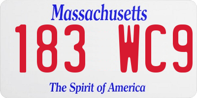 MA license plate 183WC9