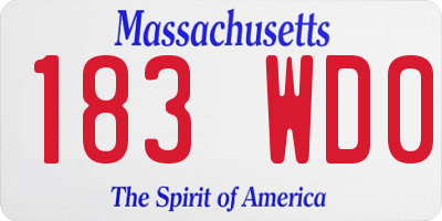MA license plate 183WD0