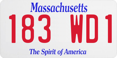 MA license plate 183WD1