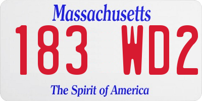 MA license plate 183WD2