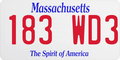 MA license plate 183WD3