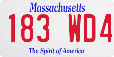MA license plate 183WD4