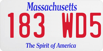 MA license plate 183WD5