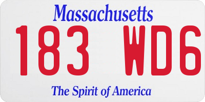 MA license plate 183WD6