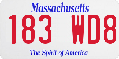MA license plate 183WD8