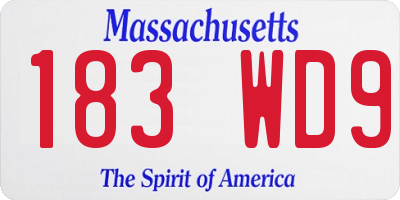 MA license plate 183WD9
