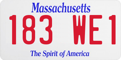 MA license plate 183WE1