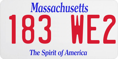 MA license plate 183WE2