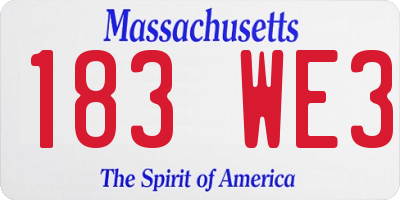 MA license plate 183WE3