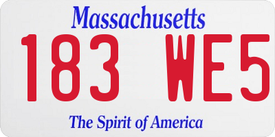 MA license plate 183WE5