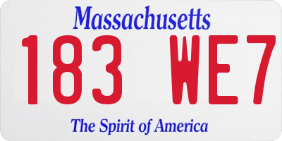 MA license plate 183WE7