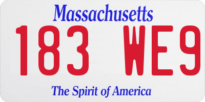 MA license plate 183WE9