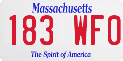 MA license plate 183WF0