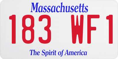 MA license plate 183WF1