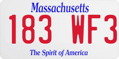 MA license plate 183WF3