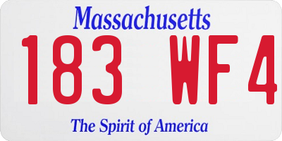 MA license plate 183WF4