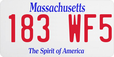 MA license plate 183WF5