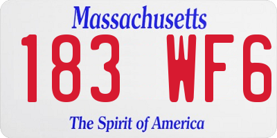 MA license plate 183WF6