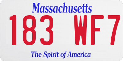 MA license plate 183WF7