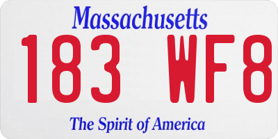 MA license plate 183WF8