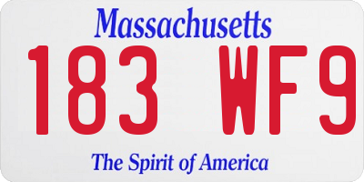 MA license plate 183WF9