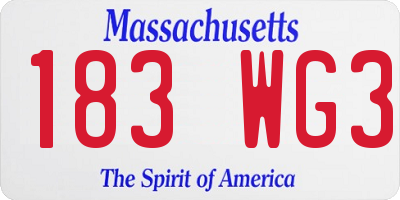 MA license plate 183WG3