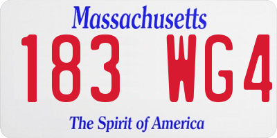 MA license plate 183WG4