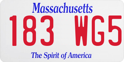 MA license plate 183WG5