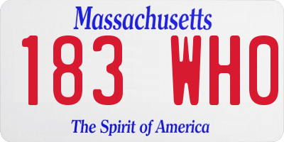 MA license plate 183WH0